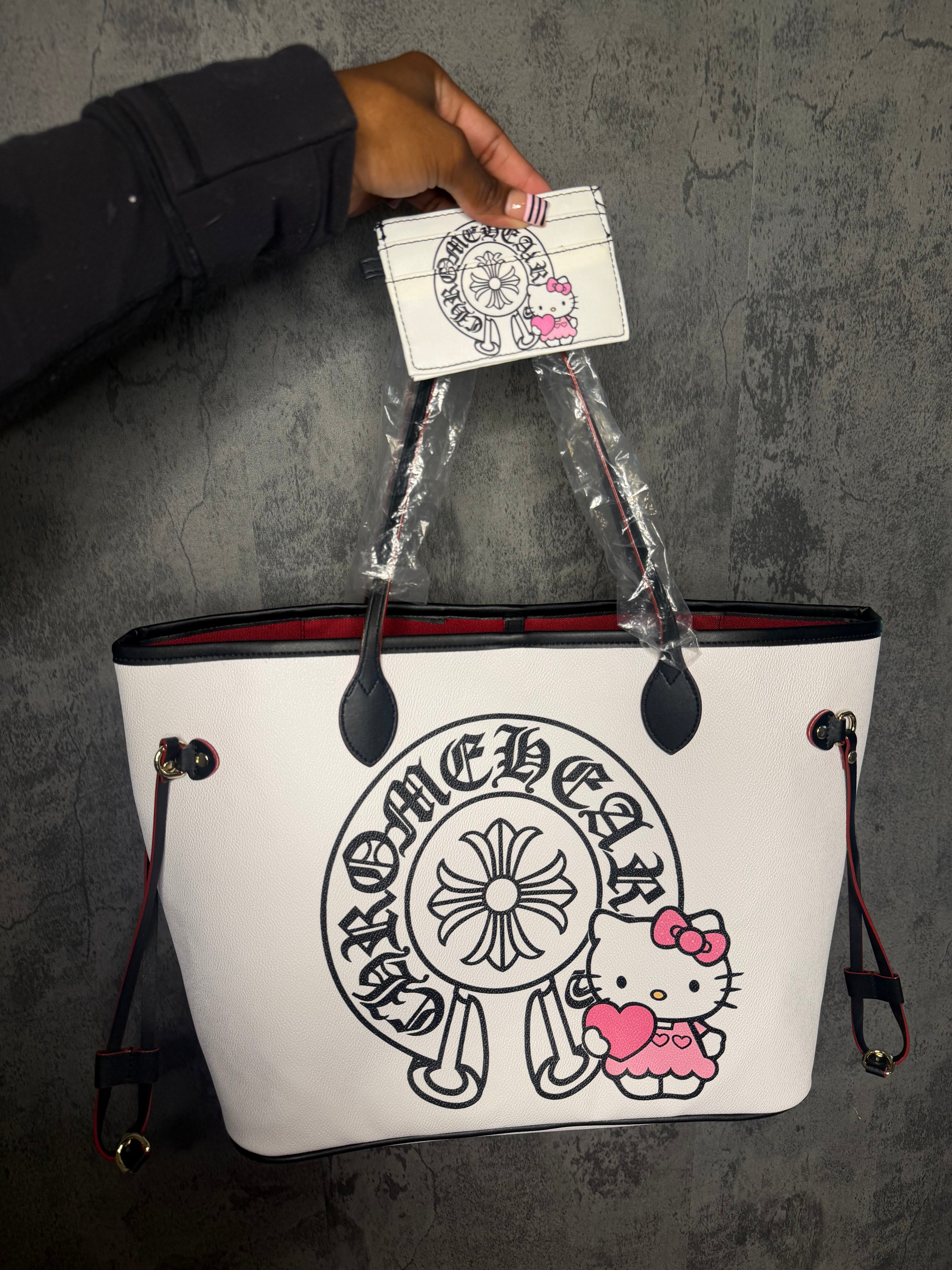 Hk x Chrome tote bag ( black handles)